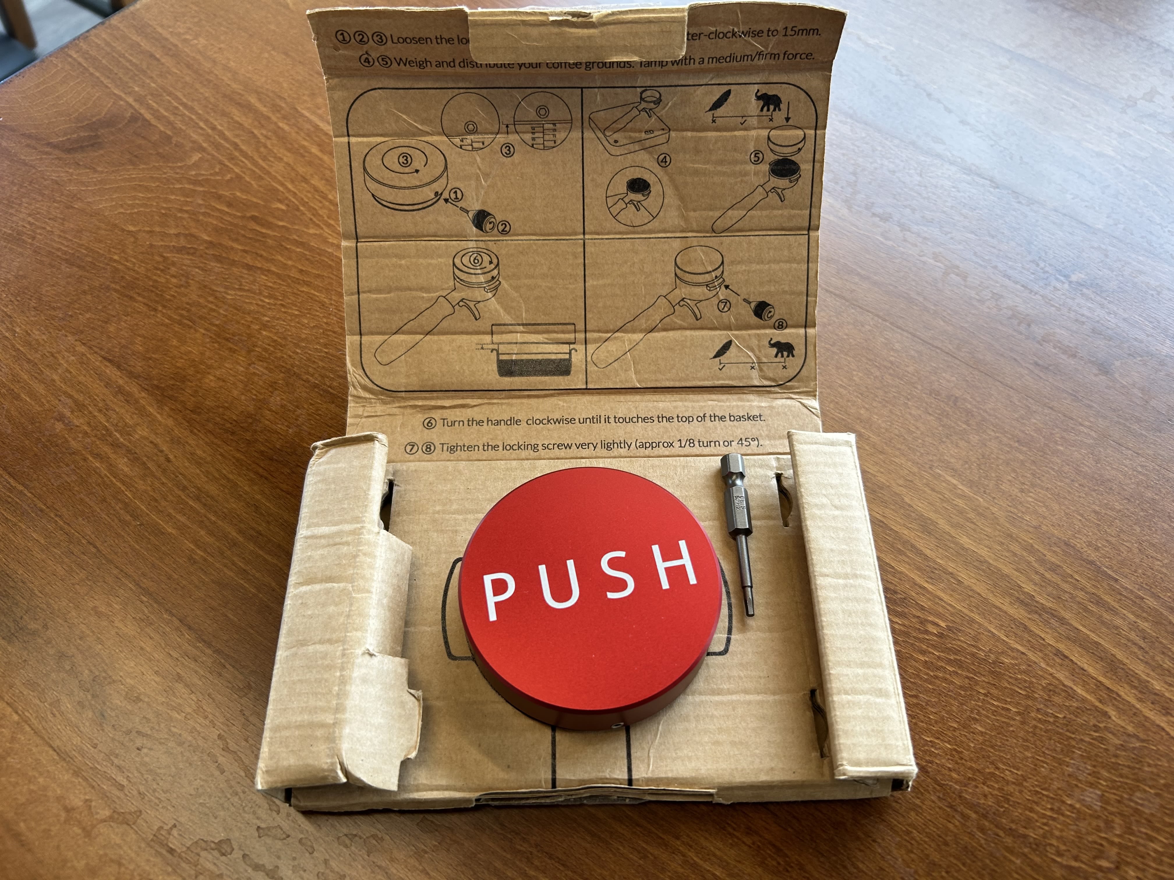 UsedCoffeeGear.com -Clockwork Espresso PUSH Tamper for sale in KS